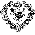 valentine rose n lace heart